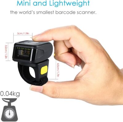 Eyoyo 1D Wireless Ring Barcode Scanner Bluetooth Wearable Mini Finger Reader