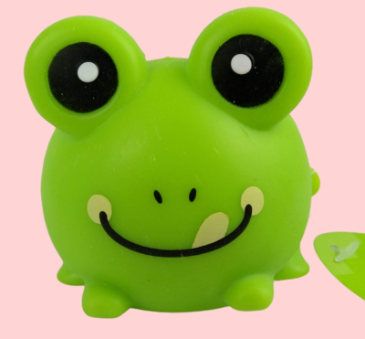 Frog Squishy Toy Figure Squeezable Toad Happy Go Fluffy Sand Buddies Easter  Kids