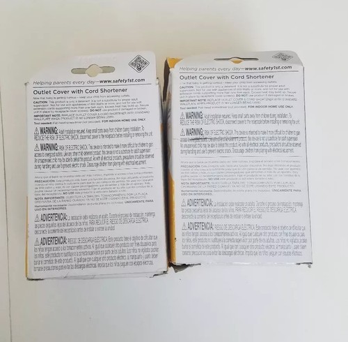 Lot of 2 Safety 1st Outlet Cover With Cord Shortener NIB w Instruction Free Ship