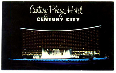 Century Plaza Hotel Night View Postcard Los Angeles California CA Postage Due