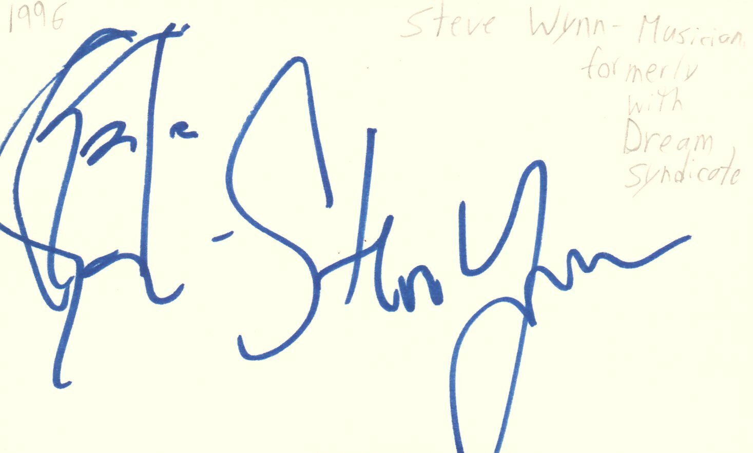 Steve Wynn Musician Dream Syndicate Rock Band Music Signed