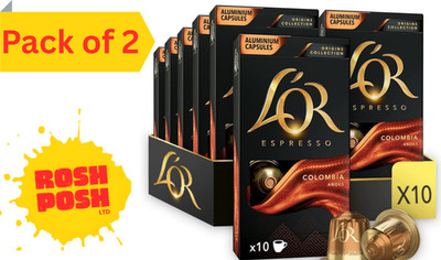 L'OR Origins Colombia Coffee Pods 2x10 Pack of 10 Total 200 Capsules-Free Post