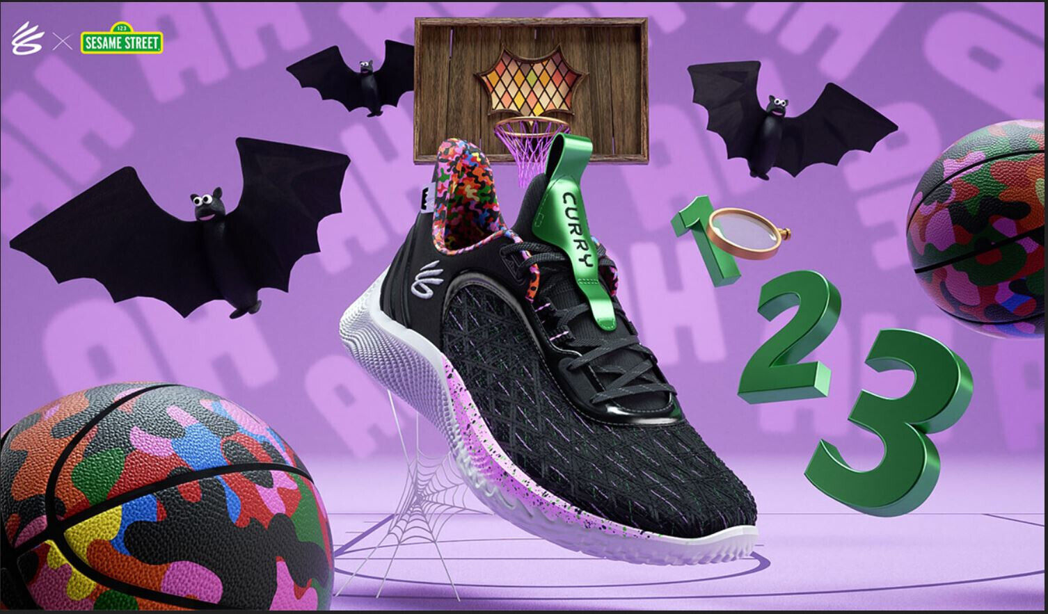 Under Armour Curry 9 Flow Sesame Street Count It Black Under Armour Curry 9 Flow Sesame Street Count It Black