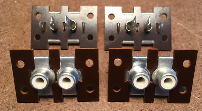 Lot of 4 Vintage RCA Audio Panel Mount Strip 2 Way Female Audio Connector - NOS