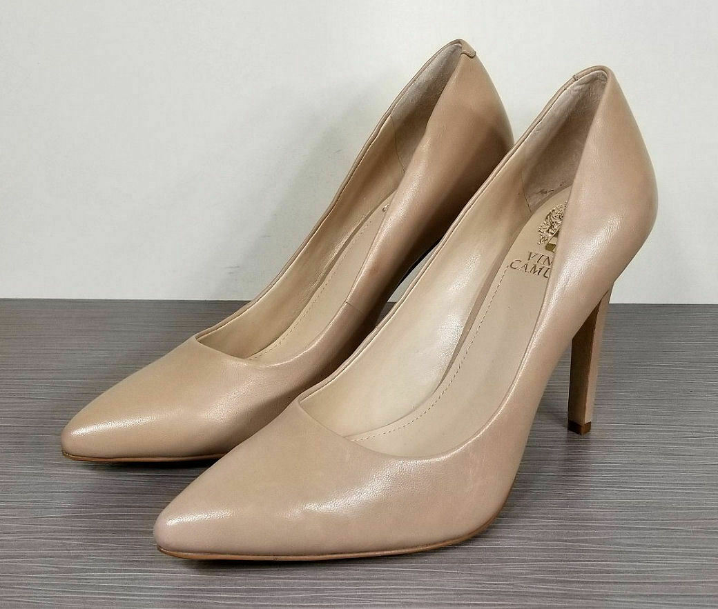 Vince Camuto Kain Pointed Toe Pump, Nude Leather, Womens Size 8.5