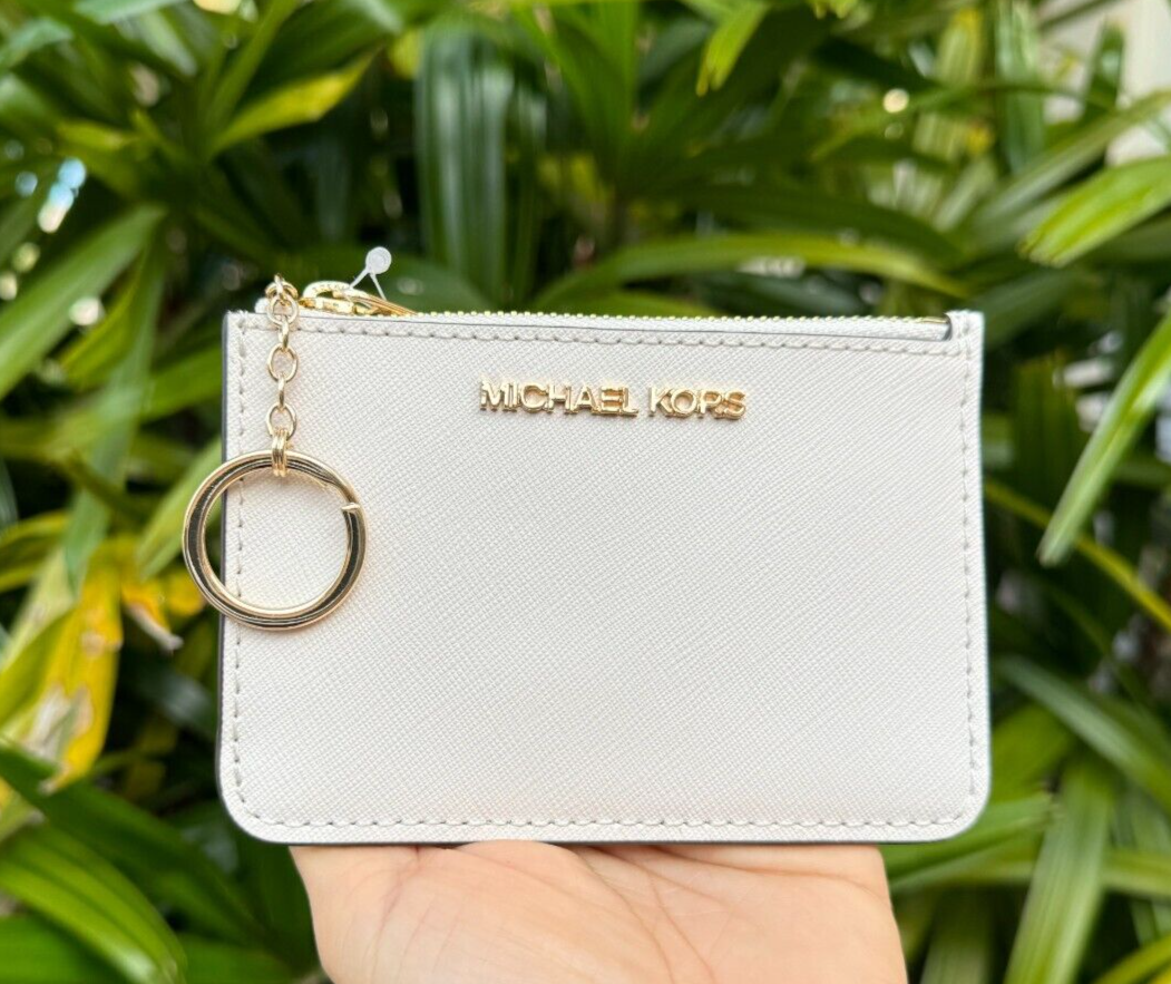 マイカルコース　key and coin purse Michael Kors Women Small Top Zip Coin Pouch Card Keychain
