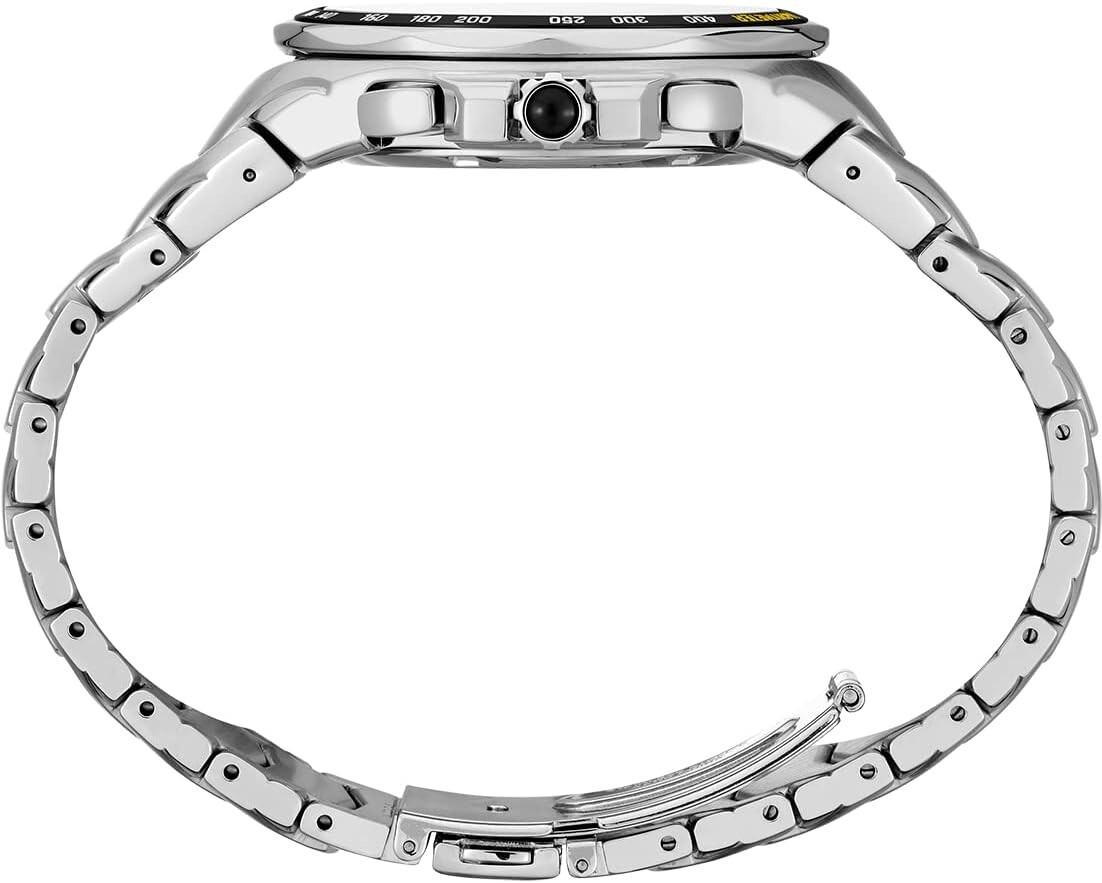 Pre-owned Seiko Coutura Chrono Gray Yellow Dial 45.6 Mm Steel Quartz Men's Watch Srwz27