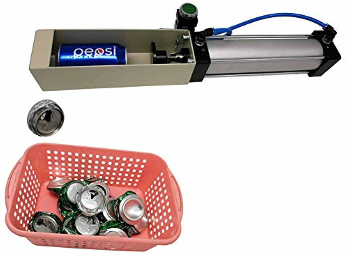 AT Tec Aluminum Can Crusher Soda Beer Heavy Duty Pneumatic Cylinder