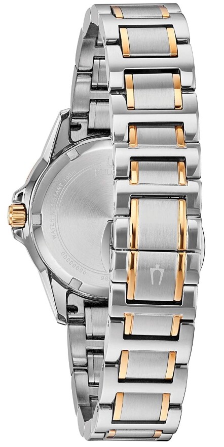Pre-owned Bulova Ladie's Marine Star Two-tone Stainless Steel Diamond Accent Watch -