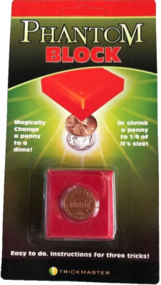 PHANTOM PENNY TO DIME MAGIC TRICK & Mini Shrinking Beginner Pocket Set Block Toy