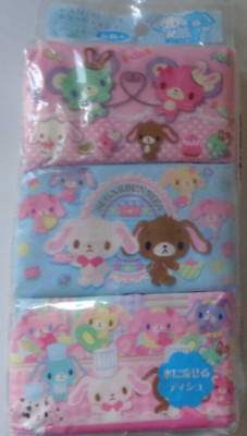 Lot 6 NEW Sanrio Sugarbunnies Printed Pocket Tissue Set Shirousa Kurousa + More