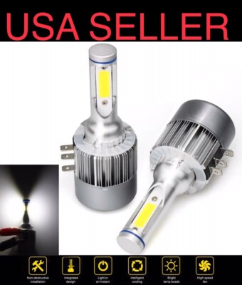 H15 High Beam Headlight LED Bulbs Lights - 5000k Hid 5k Super White