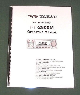 Yaesu FT-2800M Instruction Manual - Premium Card Stock Covers & 28 LB Paper!. Buy it now for 18.95