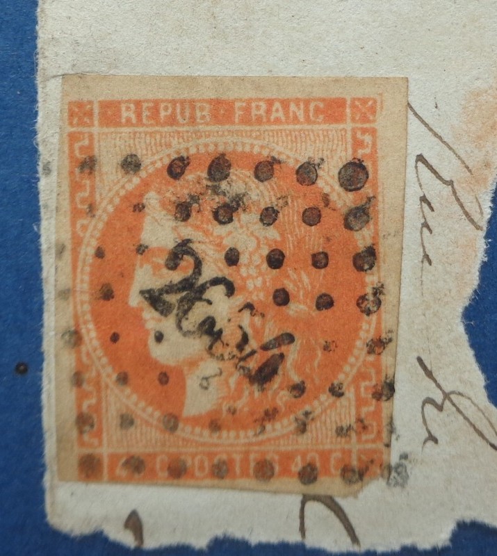 France OblitÃ©RÃ©, NÂ°48, 40c CÃ©RÃ¨S Orange, Emission De Bordeaux, 1870