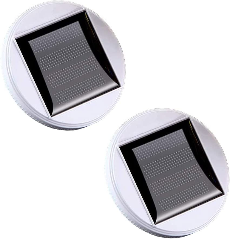 2 Pack Solar Panel Top for Table Lights, Color Changing Solar Mosaic Glass Lante