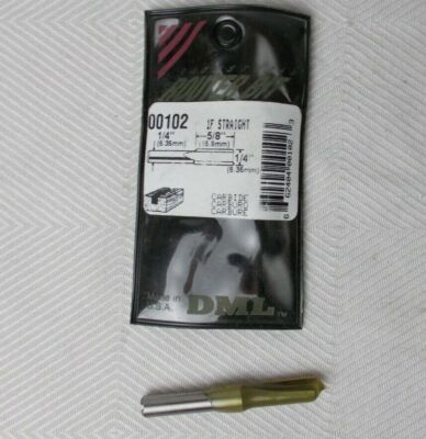 Router Bit Straight Single Flute 5/8'' Cutting Length 1/4'' Shank 1/4'' Diameter