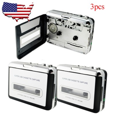 3pcs Tape to iPod USB Cassette CD MP3 Converter+Software CD Capture Player (Best Portable Cassette Player)