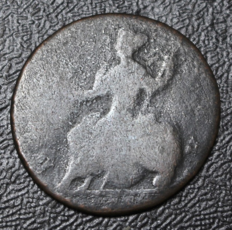 1740'S NON -REGAL BRITISH HALF PENNY - COPPER - 8.39 GR - USED in