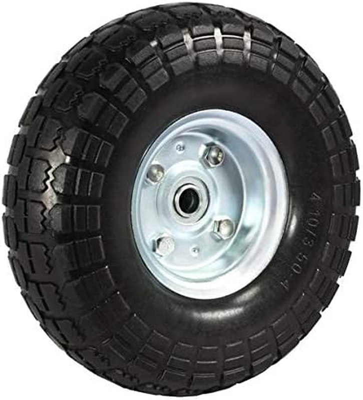 10-Inch Solid Rubber Tyre Wheels for Garden Utility Wagon Cart Trolley Tires Sno
