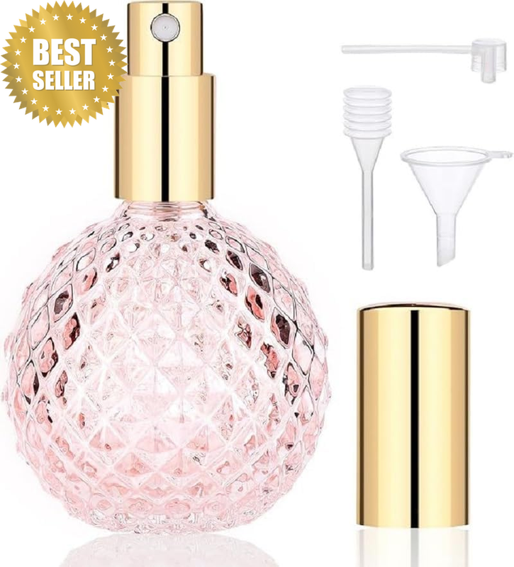 Vintage Perfume Bottle,Refillable Glass Atomizer, Leakproof Travel Spray Bottles