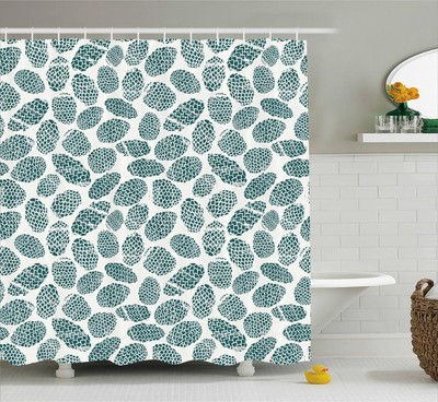 Pine Cone Pattern Shower Curtain Fabric Decor Set with Hooks 4 Sizes