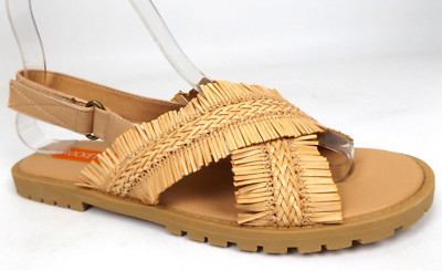 Rocket Dog Womens Laredo Offshore Flats Sandals Size 6.5 M, Natural Leather, NEW