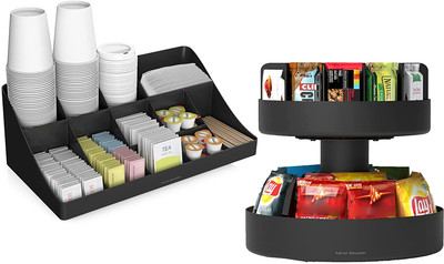 Mind Reader SNACOMORG-BLK Coffee Condiment and Snack Organizer, Home, Office...