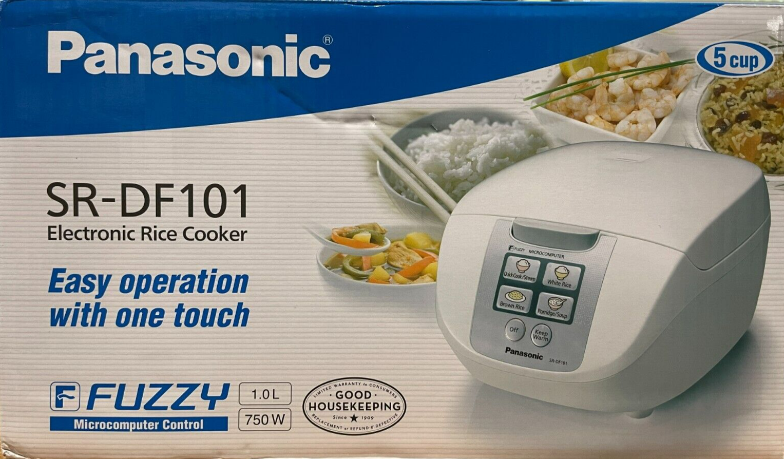 White Panasonic Srdf101 5 Cup Rice Cooker
