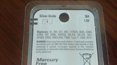 Enercell 3-Pack Silver-Oxide 364 Batteries, 2301759 Brand New!!!