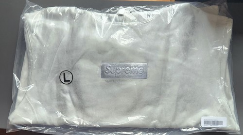 Pre-owned Supreme /mm6 Maison Margiela Foil Box Logo Hooded Sweatshirt White Large In Hand