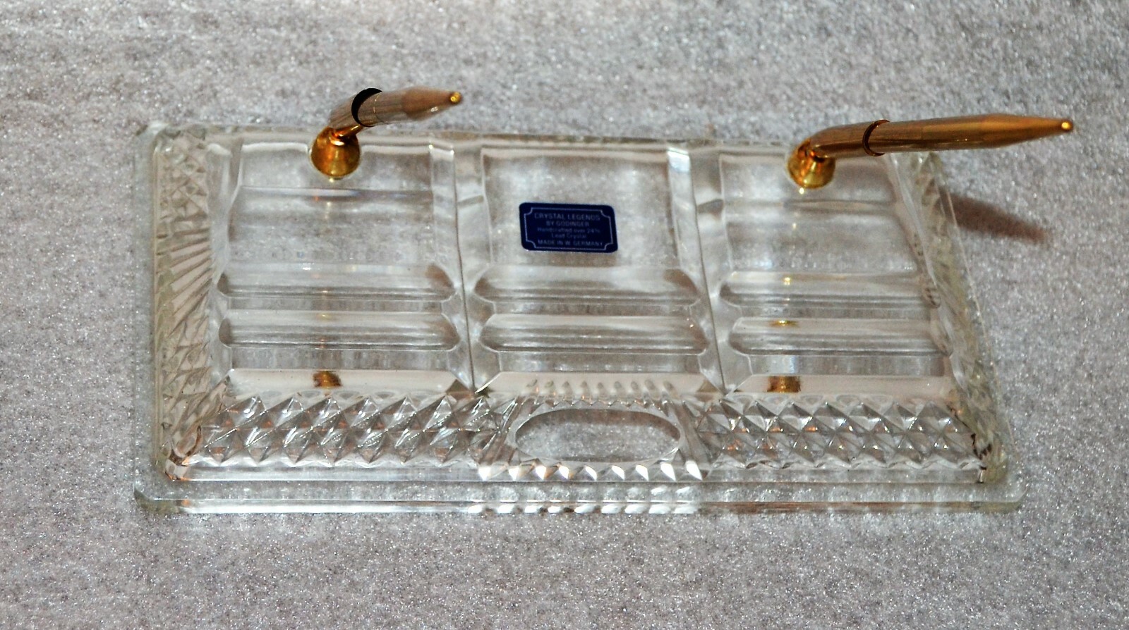 Crystal Legends Germany Godinger Desk Ink Pen Holder Set