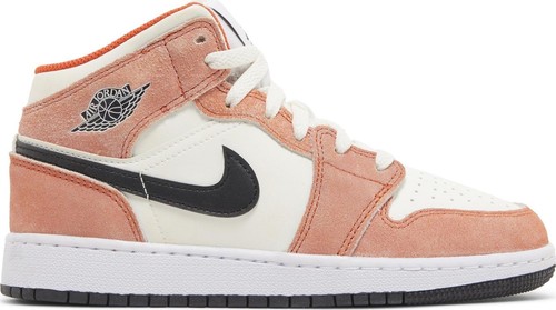 

[DV1336-800] Air Jordan RETRO 1 MID SE ORANGE SUEDE (GS), Team orange/sail/white/black