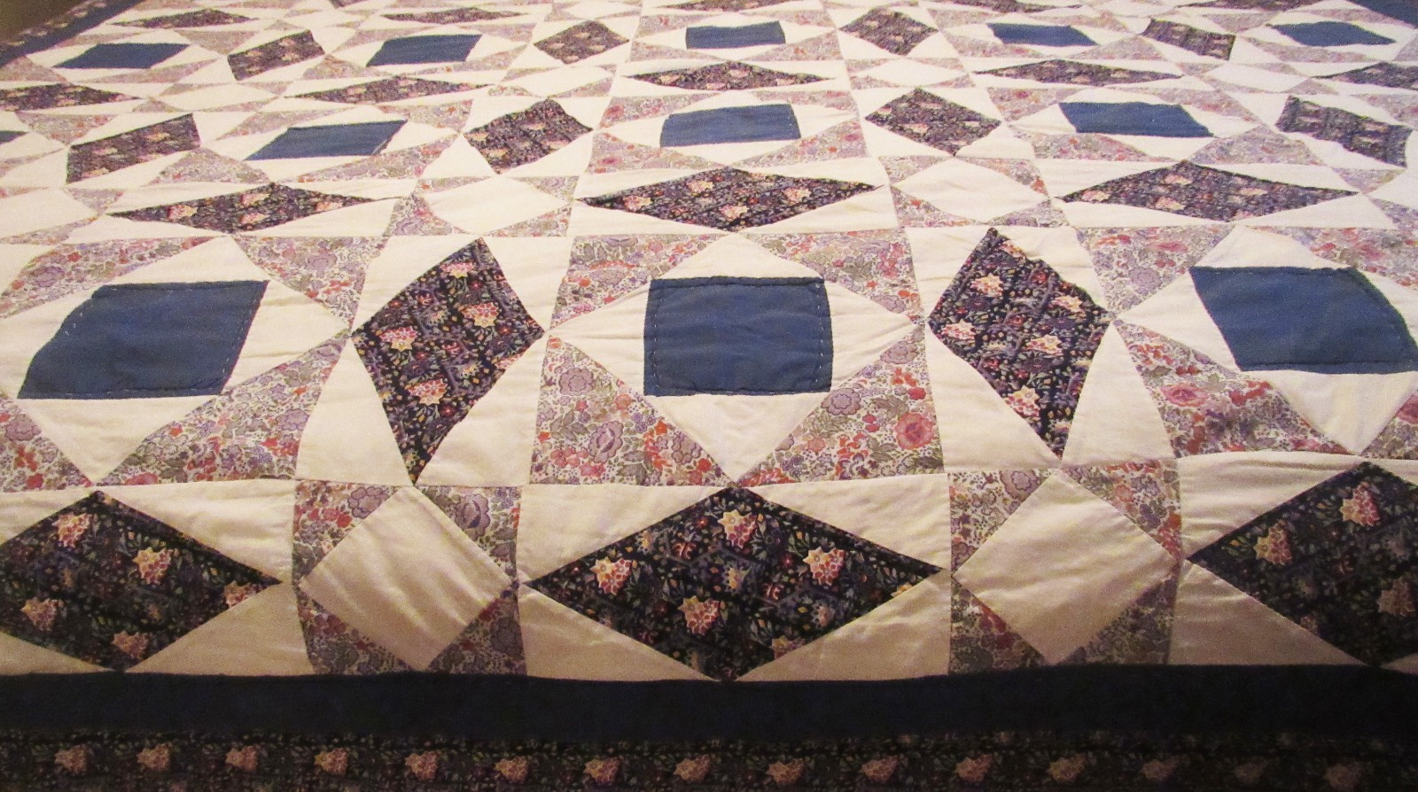 COUNTRY COTTON QUILT BEDSPREAD TWIN DIAMOND PATCH WORK 81