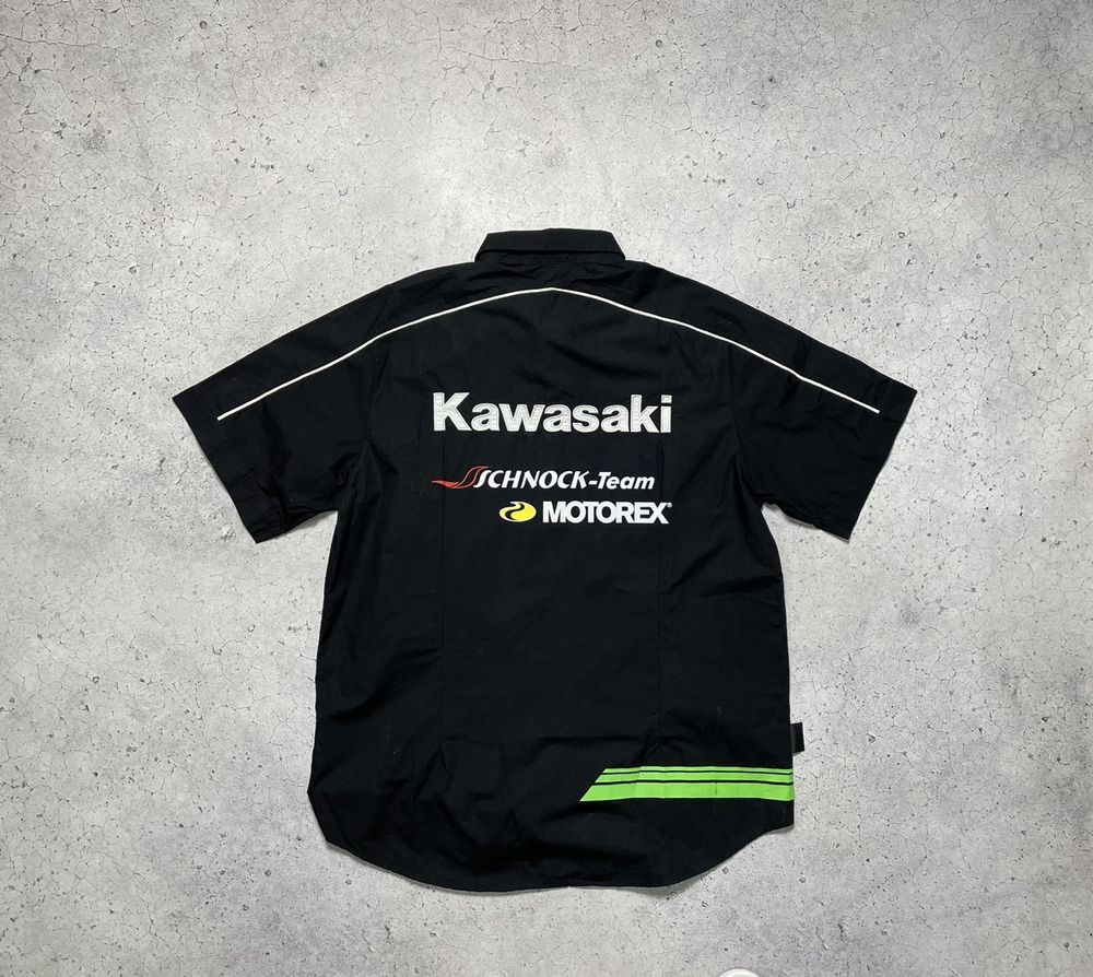 Vintage Kawasaki Racing Team Short Sleeve Button Shirt Y2K