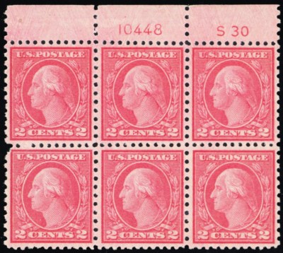 540, VF NH 2¢ Plate Block of Four+ With PL# S 30 Cat $230.00 - Stuart Katz