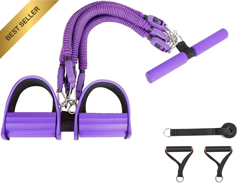 Pedal Resistance Band Set,Exercise Bands with Handles, Elastic Pull Rope for Wai