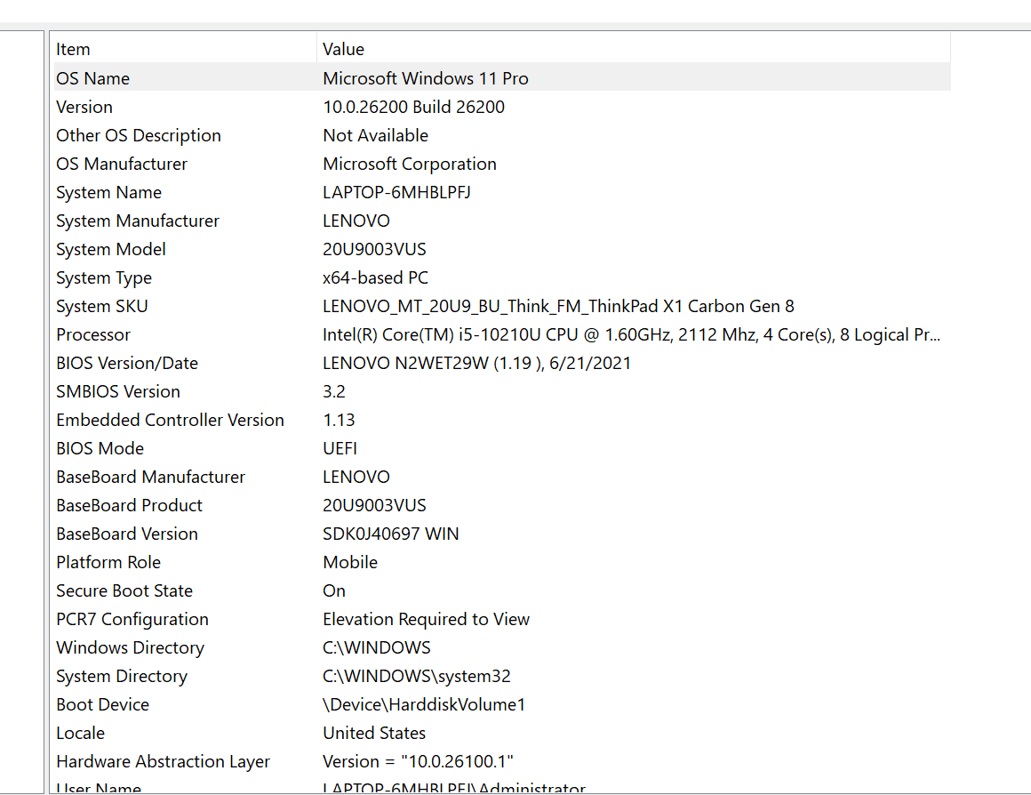 Lenovo ThinkPad X1 Carbon Gen 8 14"FHD i5-10210U 1.6GHz 8GB 256GB Win11Pro +PA - Thumbnail 17