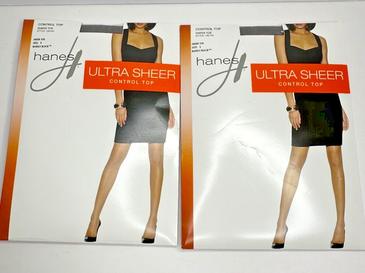 5 Off on Hanes Ultra Sheer Control Top nylons Size E Barely Black