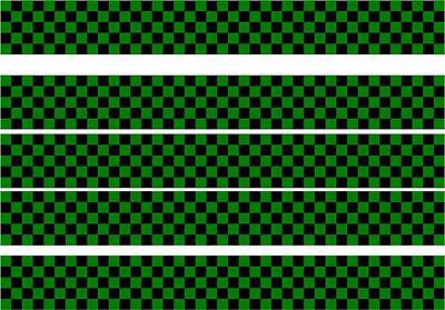 Checker Strisce Verde E Nero Vinile Adesivi Decal da Corsa SPORTS Bandiera