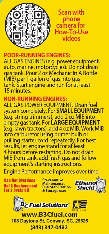 Mechanic in a Bottle Fuel System Fix All (4 oz) Fix Poor / Non-Running Engines