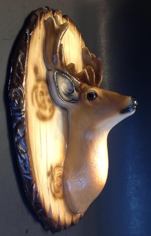 Vtg Chalkware Deer Buck Head Trophy Wall Hanging Antlers Hunt Camp Decor Mount
