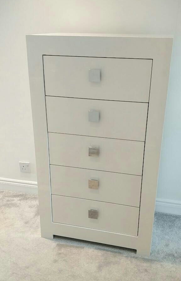 Tall white highgloss chest of drawers in Castlereagh, Belfast Gumtree