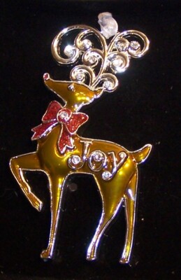 Reindeer JOY ORNAMENT-European Crystals-Regent Square Harvey Lewis-NEW