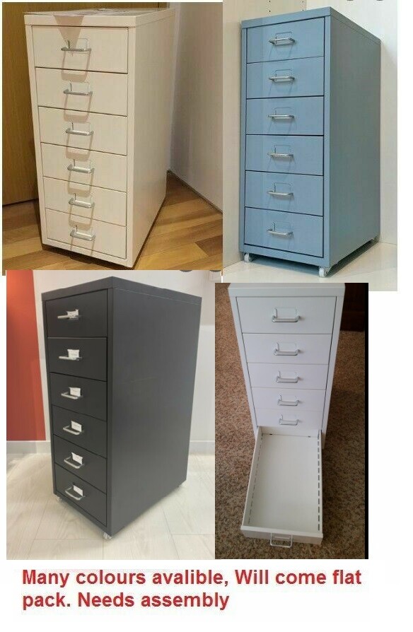 IKEA ヘルメル New IKEA HELMER White Drawer Unit with Casters (11x27 ⅛x17
