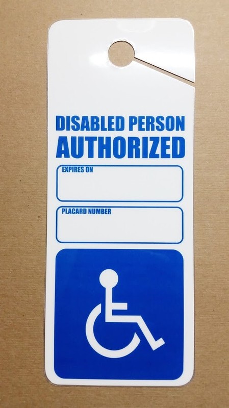 2 Two Handicap Disabled  Placard Holder Heavy Duty Removable