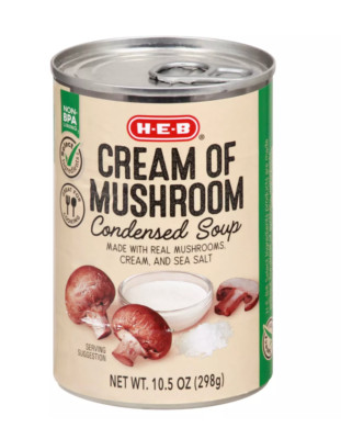 8x Cans Set H E B Cream of Mushroom Condensed Soup Eight Cans of Soup
