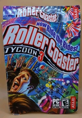 Roller Coaster Tycoon 3 PC Amusement Park Simulator Big Box CIB