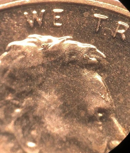 2017 P Lincoln Cent With Die Chip On Head
