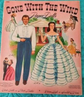 VINTAGE UNCUT 1940 GONE WITH THE WIND PAPER DOLLS~#1 REPRODUCTION~FABULOUS/RARE!