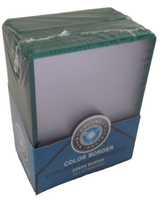 CSP Green Border Rigid Top Load Protector Package of 25 12 mil New NIP 3x4
